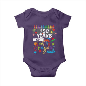 250 Years Of Eating Crayons Baby Onesie Marine Veteran 250th Anniversary TS10 Purple Print Your Wear