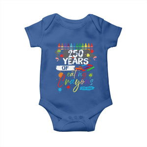 250 Years Of Eating Crayons Baby Onesie Marine Veteran 250th Anniversary TS10 Royal Blue Print Your Wear