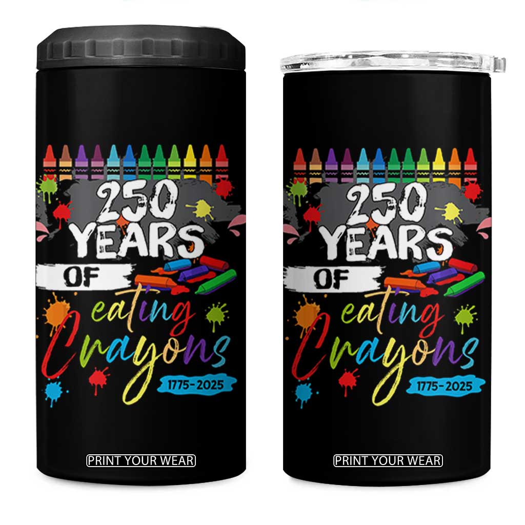 250 Years Of Eating Crayons 4 in 1 Can Cooler Tumbler Marine Veteran 250th Anniversary TS10 One Size: 16 oz Black Print Your Wear