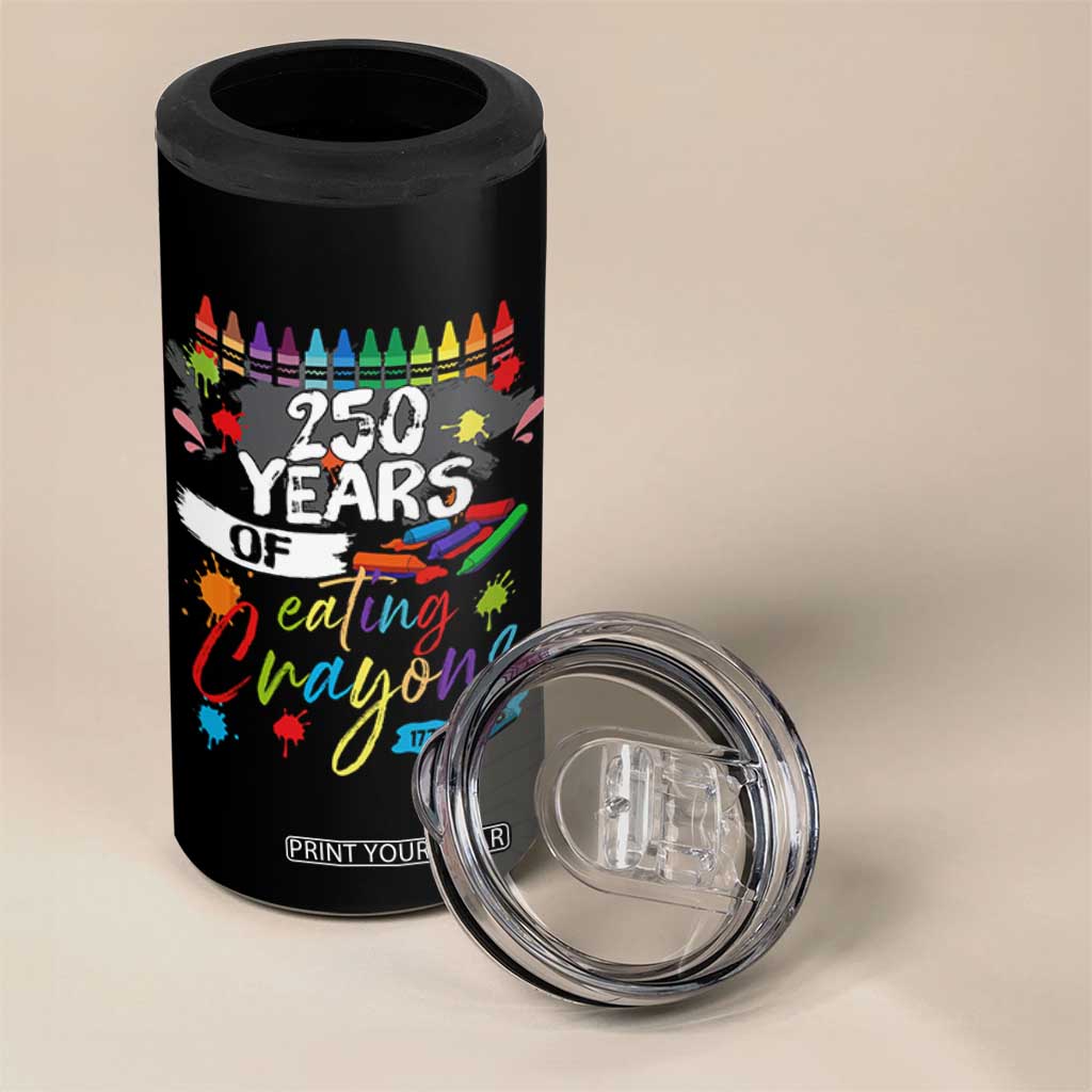 250 Years Of Eating Crayons 4 in 1 Can Cooler Tumbler Marine Veteran 250th Anniversary TS10 Print Your Wear
