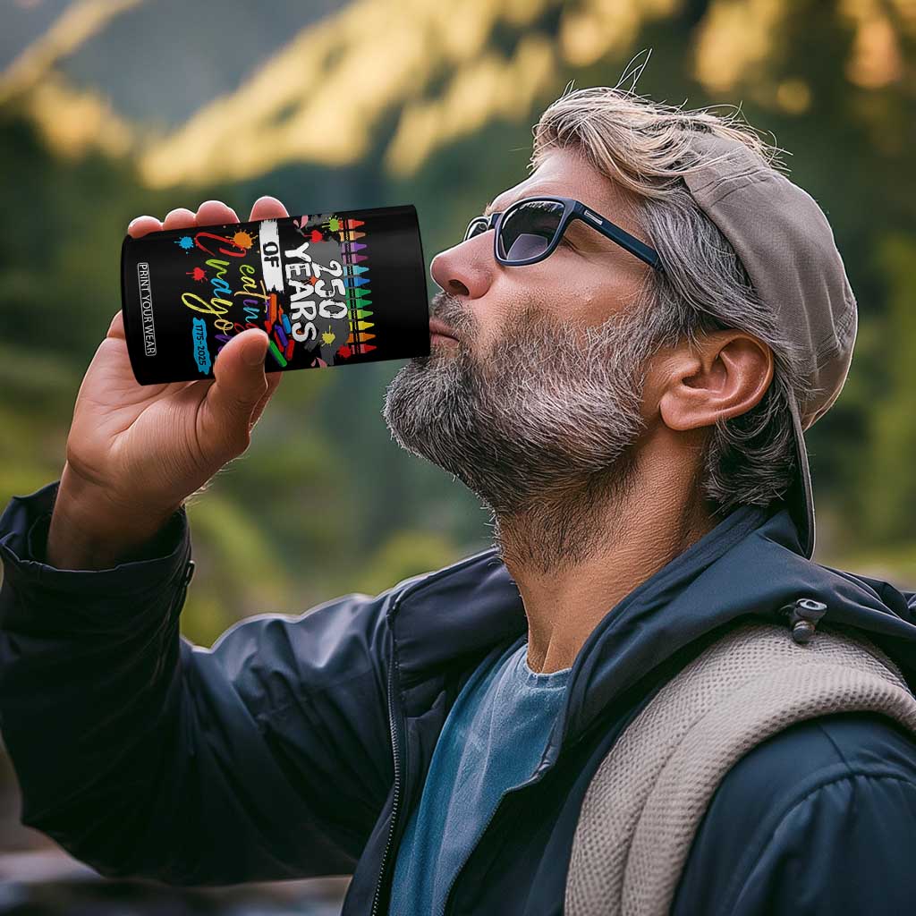 250 Years Of Eating Crayons 4 in 1 Can Cooler Tumbler Marine Veteran 250th Anniversary TS10 Print Your Wear