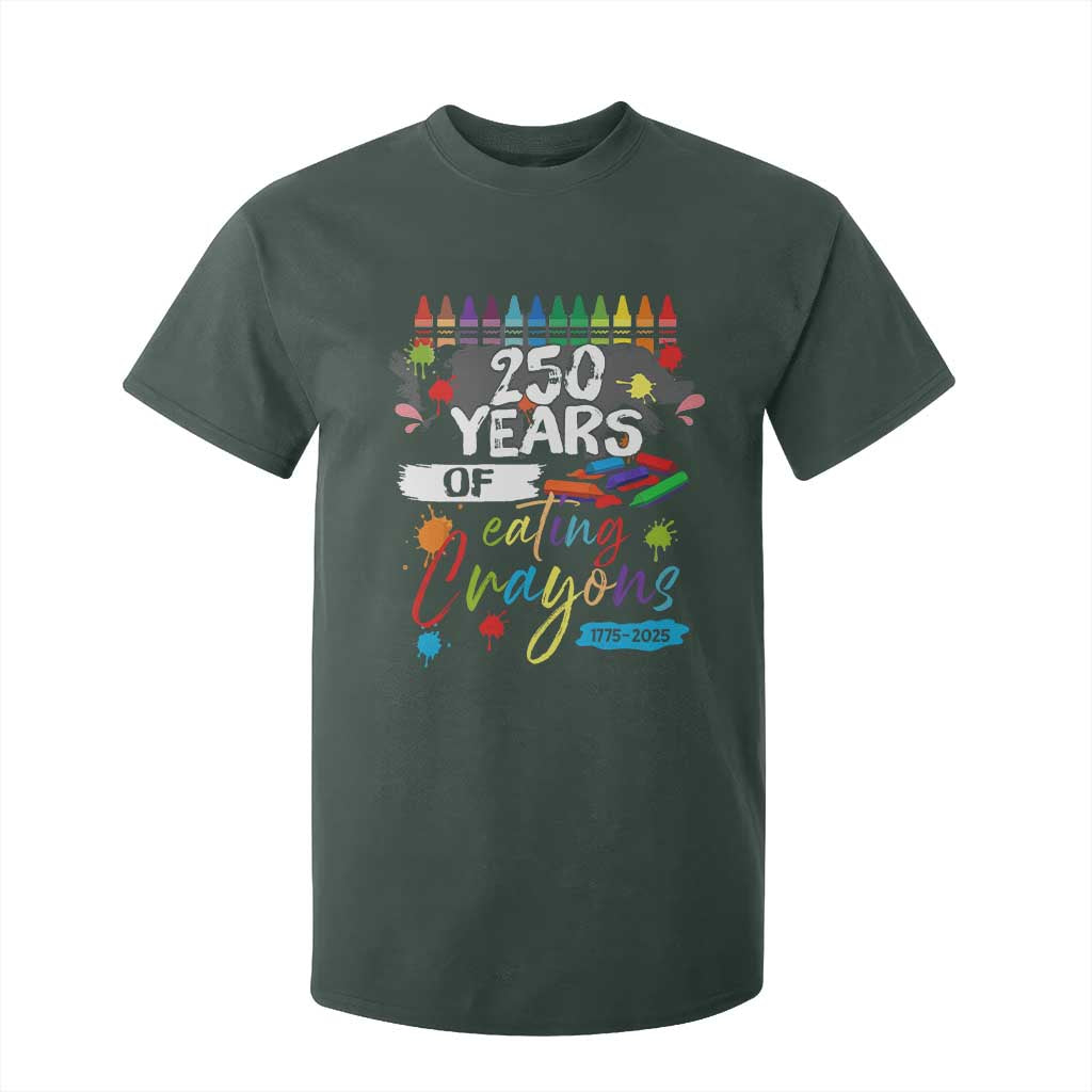 250 Years Of Eating Crayons T Shirt For Kid Marine Veteran 250th Anniversary TS10 Dark Forest Green Print Your Wear
