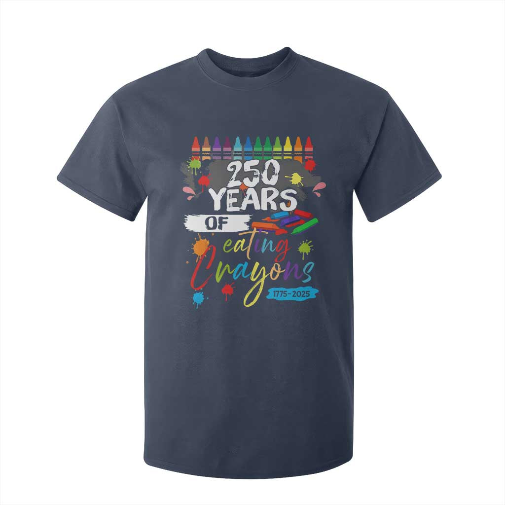 250 Years Of Eating Crayons T Shirt For Kid Marine Veteran 250th Anniversary TS10 Navy Print Your Wear