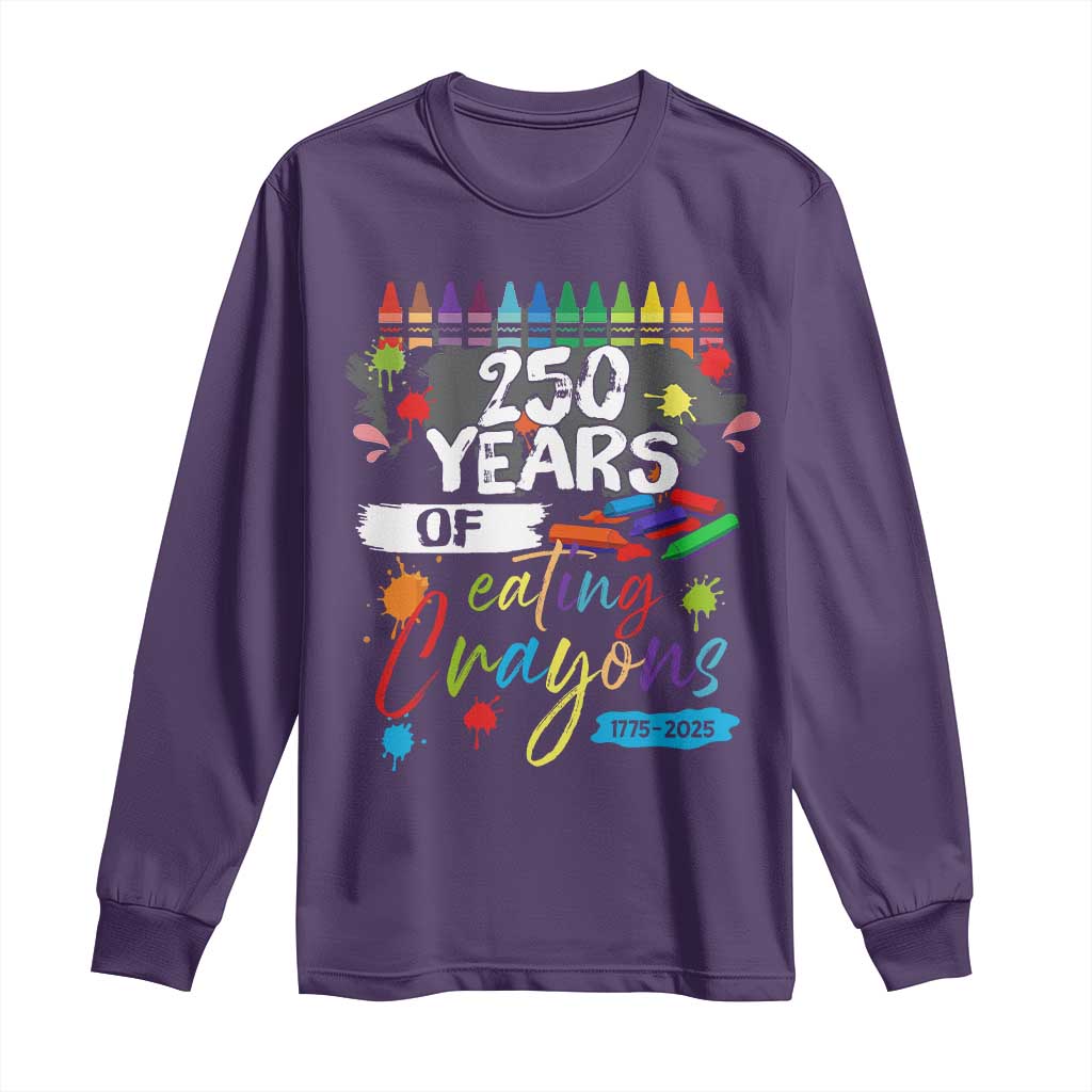 250 Years Of Eating Crayons Long Sleeve Shirt Marine Veteran 250th Anniversary TS10 Purple Print Your Wear