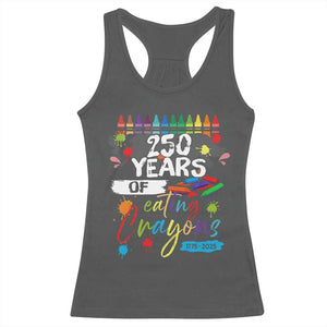 250 Years Of Eating Crayons Racerback Tank Top Marine Veteran 250th Anniversary TS10 Dark Heather Print Your Wear