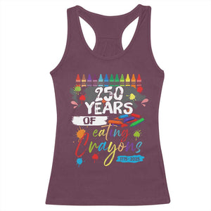 250 Years Of Eating Crayons Racerback Tank Top Marine Veteran 250th Anniversary TS10 Maroon Print Your Wear