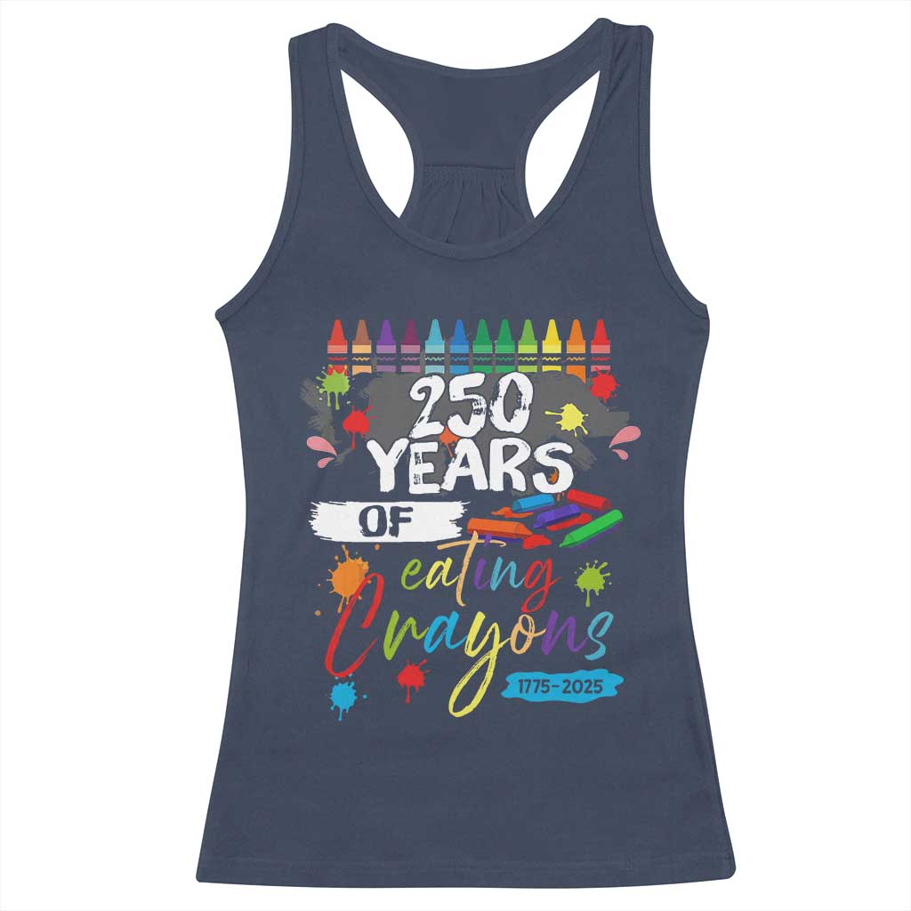 250 Years Of Eating Crayons Racerback Tank Top Marine Veteran 250th Anniversary TS10 Navy Print Your Wear