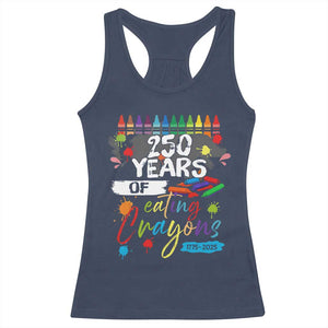 250 Years Of Eating Crayons Racerback Tank Top Marine Veteran 250th Anniversary TS10 Navy Print Your Wear