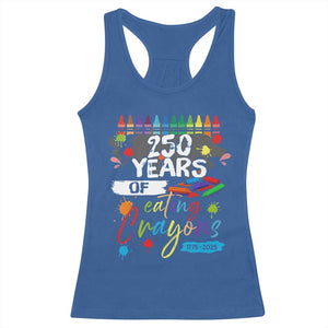 250 Years Of Eating Crayons Racerback Tank Top Marine Veteran 250th Anniversary TS10 Royal Blue Print Your Wear
