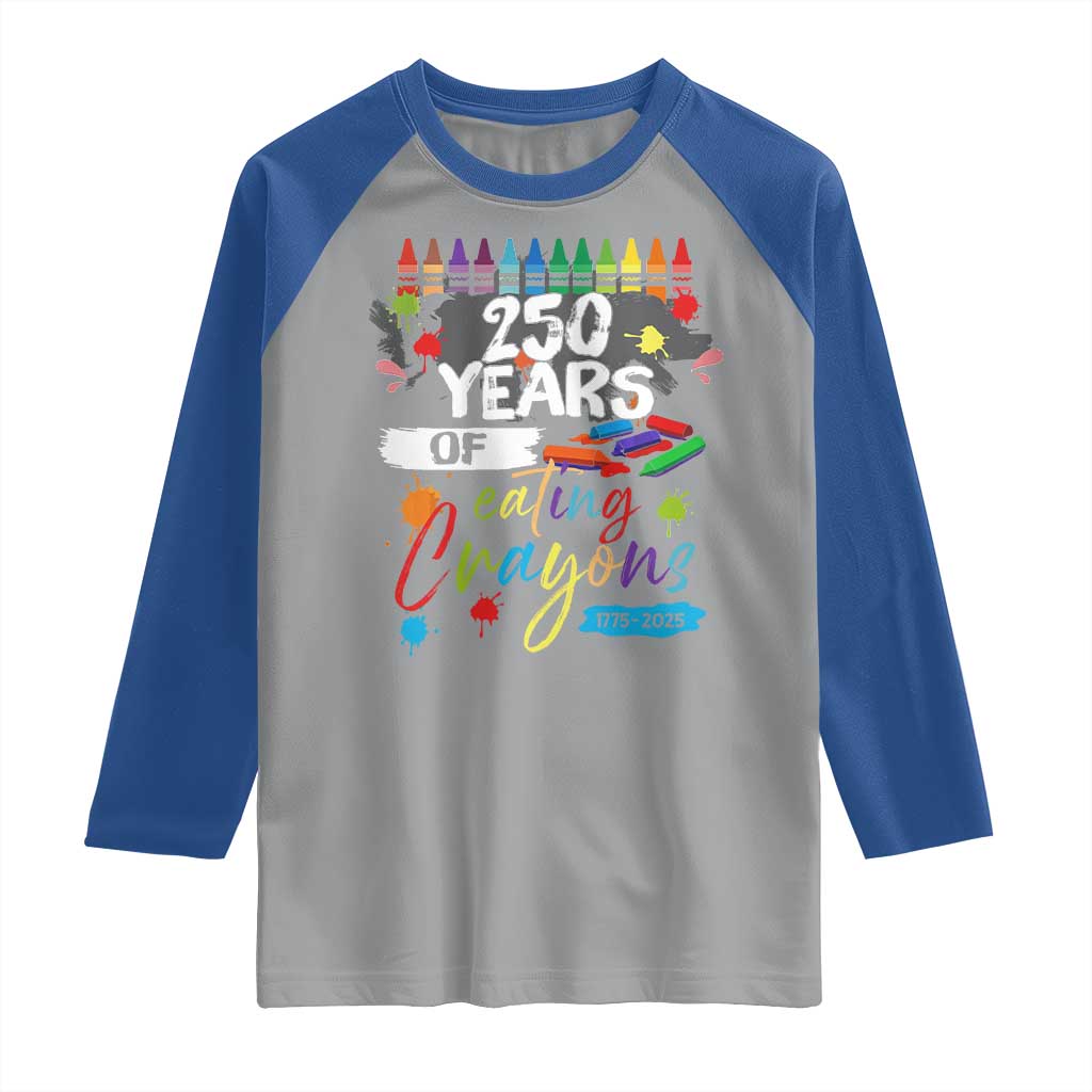 250 Years Of Eating Crayons Raglan Shirt Marine Veteran 250th Anniversary TS10 Sport Gray Royal Print Your Wear