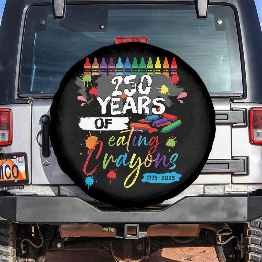250 Years Of Eating Crayons Spare Tire Cover Marine Veteran 250th Anniversary TS10 No hole Black Print Your Wear