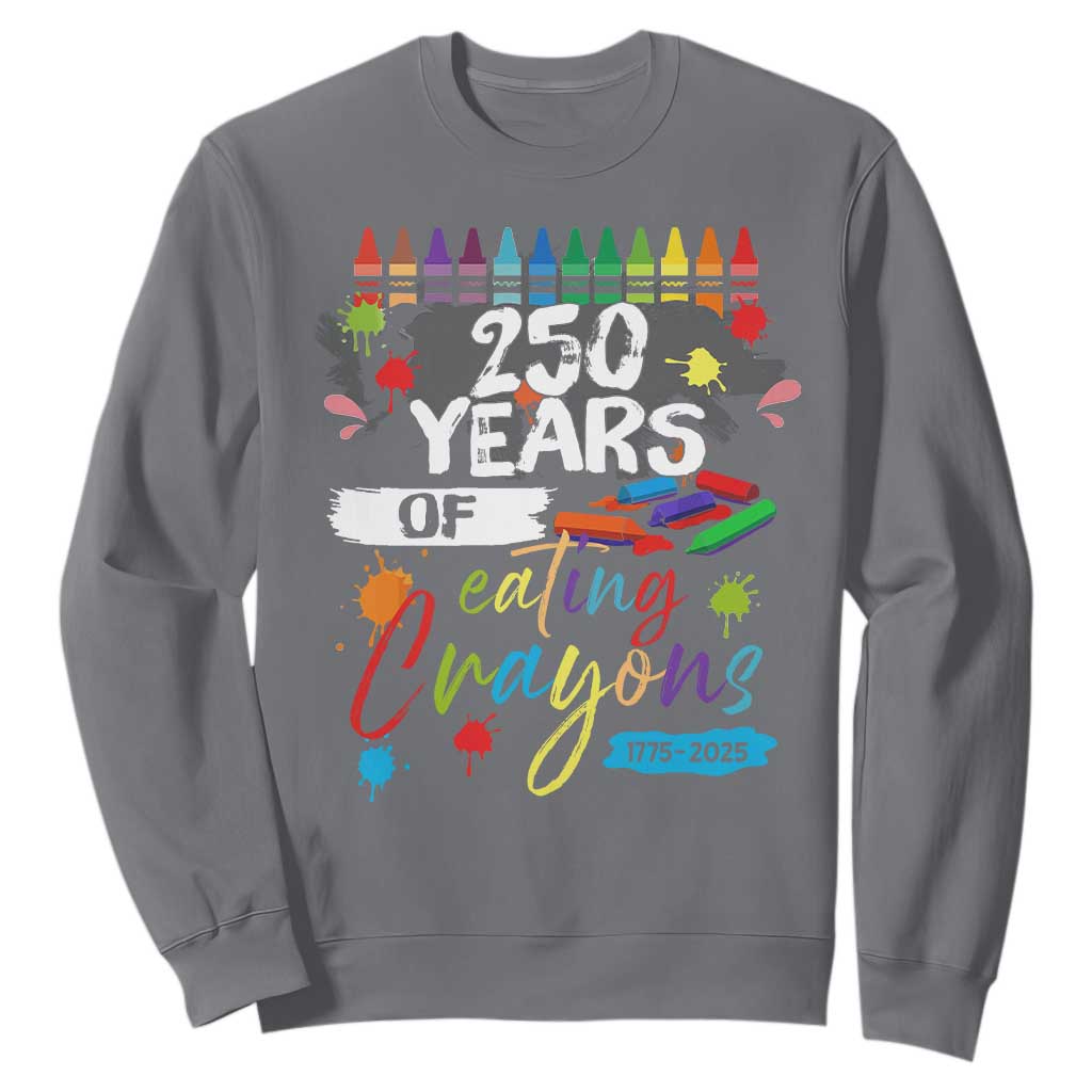 250 Years Of Eating Crayons Sweatshirt Marine Veteran 250th Anniversary TS10 Charcoal Print Your Wear