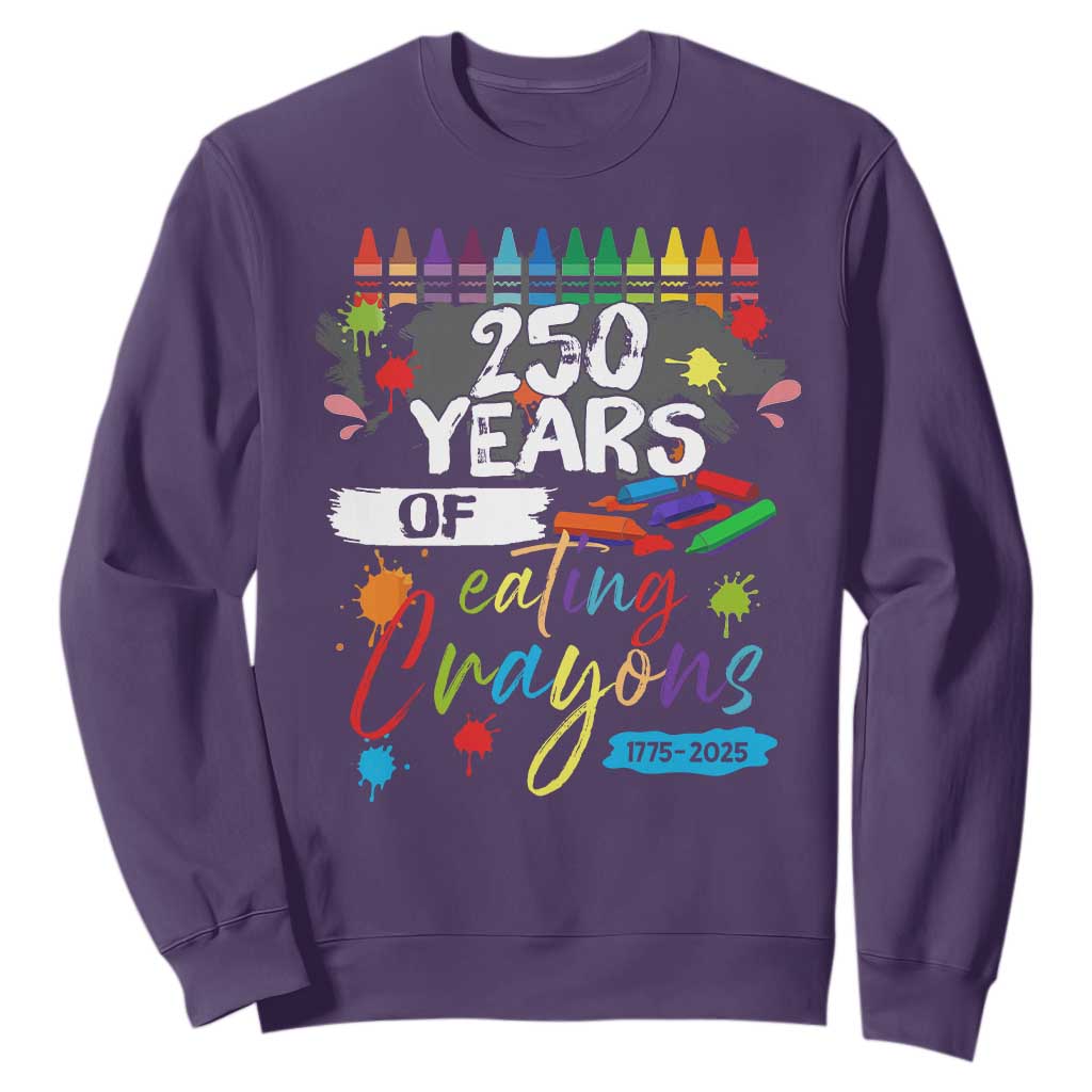 250 Years Of Eating Crayons Sweatshirt Marine Veteran 250th Anniversary TS10 Purple Print Your Wear