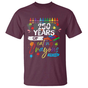 250 Years Of Eating Crayons T Shirt Marine Veteran 250th Anniversary TS10 Maroon Print Your Wear