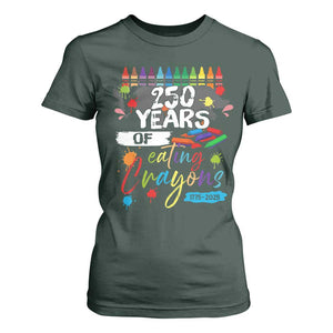 250 Years Of Eating Crayons T Shirt For Women Marine Veteran 250th Anniversary TS10 Dark Forest Green Print Your Wear