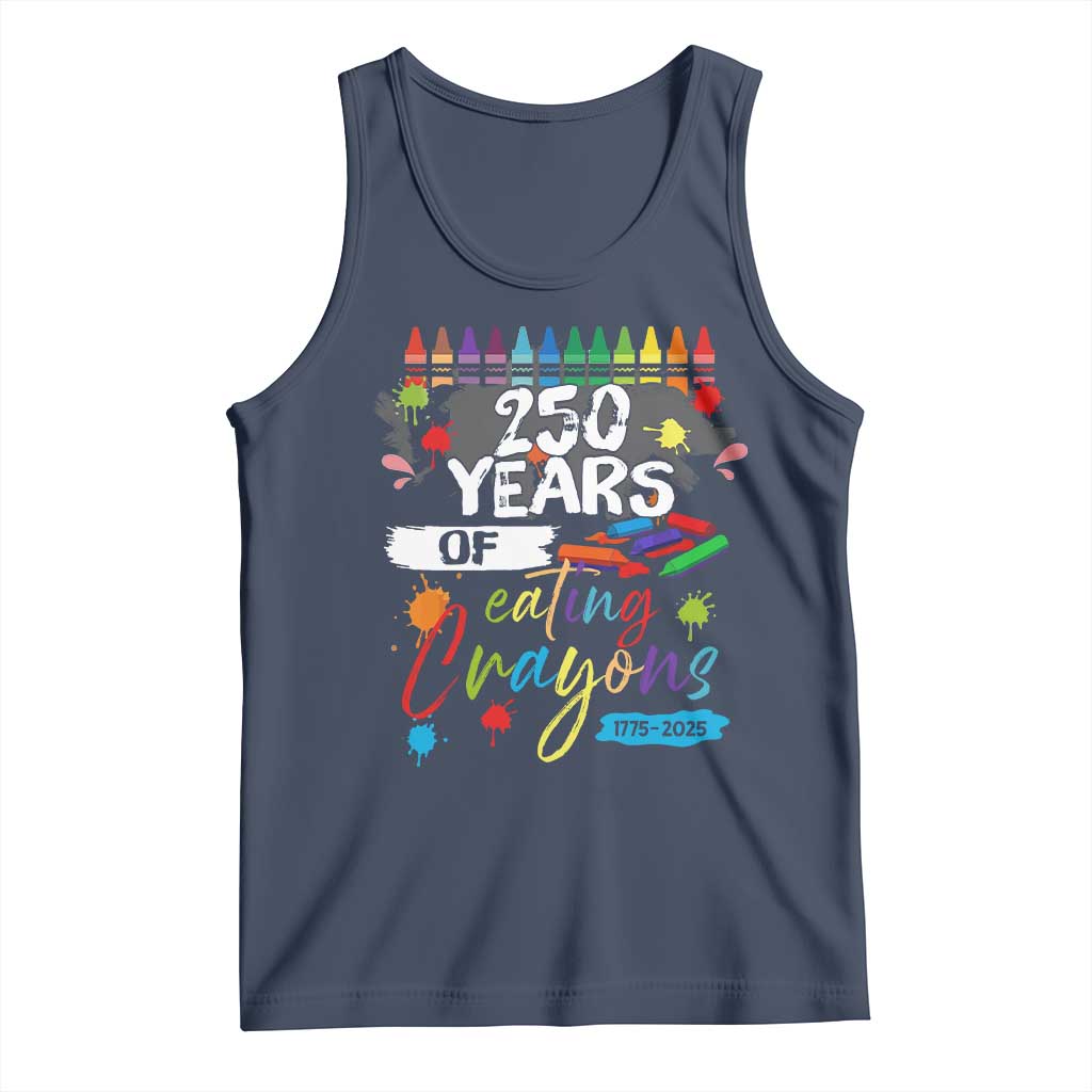 250 Years Of Eating Crayons Tank Top Marine Veteran 250th Anniversary TS10 Navy Print Your Wear
