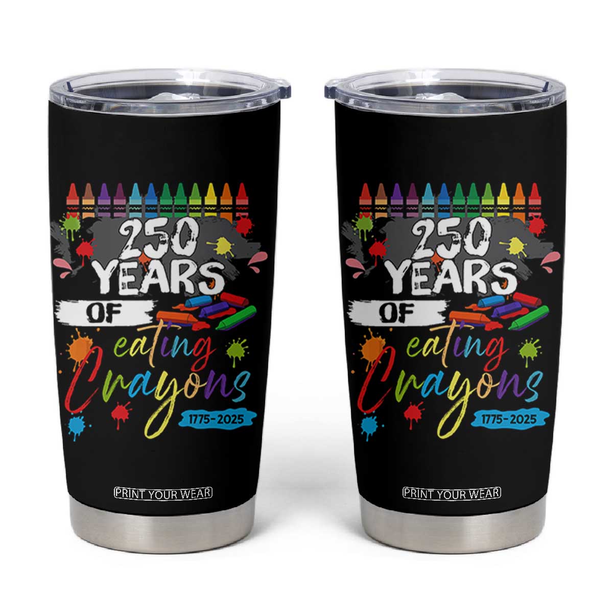 250 Years Of Eating Crayons Tumbler Cup Marine Veteran 250th Anniversary TS10 Black Print Your Wear