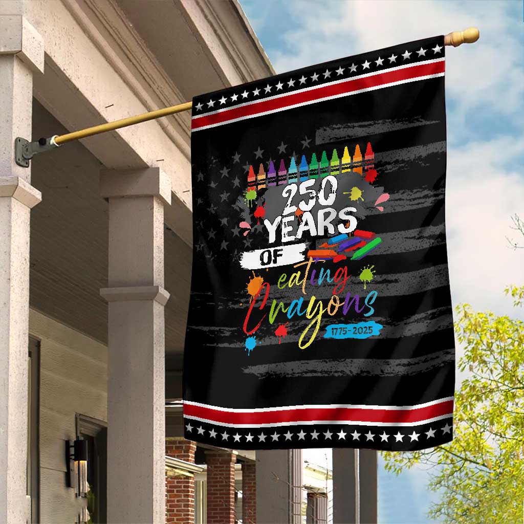 250 Years Of Eating Crayons Garden Flag Marine Veteran 250th Anniversary TS10 Distressed Black Red Print Your Wear