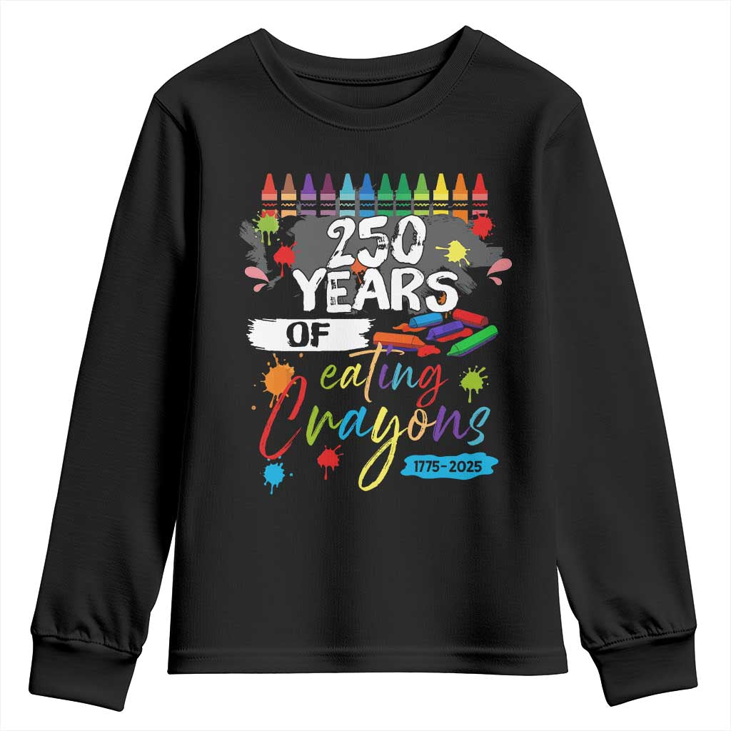 250 Years Of Eating Crayons Youth Sweatshirt Marine Veteran 250th Anniversary TS10 Black Print Your Wear