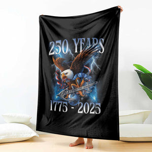 Marine Veteran 250th Anniversary Throw Blanket Eagle Patriotic Military Gift for Marines Veterans TS10 Print Your Wear