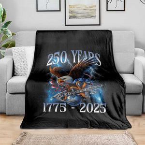 Marine Veteran 250th Anniversary Throw Blanket Eagle Patriotic Military Gift for Marines Veterans TS10 Print Your Wear