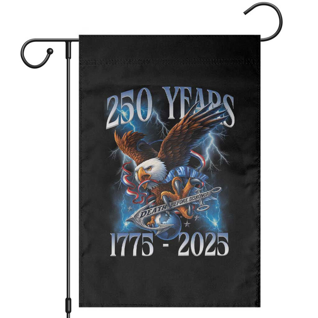 Marine Veteran 250th Anniversary Garden Flag Eagle Patriotic Military Gift for Marines Veterans TS10 Black Print Your Wear