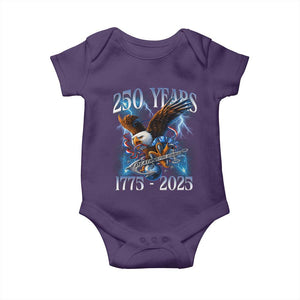 Marine Veteran 250th Anniversary Baby Onesie Eagle Patriotic Military Gift for Marines Veterans TS10 Purple Print Your Wear