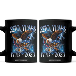 Marine Veteran 250th Anniversary Coffee Mug Eagle Patriotic Military Gift for Marines Veterans TS10 Black Print Your Wear
