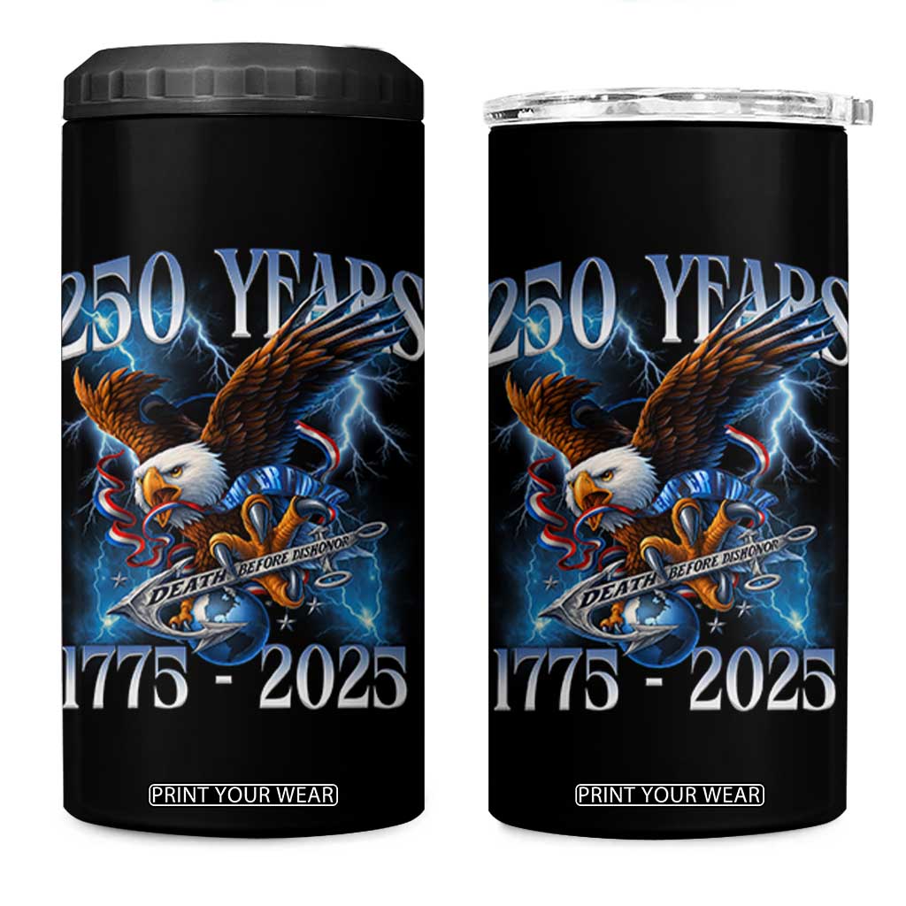 Marine Veteran 250th Anniversary 4 in 1 Can Cooler Tumbler Eagle Patriotic Military Gift for Marines Veterans TS10 One Size: 16 oz Black Print Your Wear