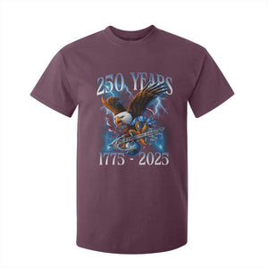Marine Veteran 250th Anniversary T Shirt For Kid Eagle Patriotic Military Gift for Marines Veterans TS10 Maroon Print Your Wear