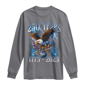 Marine Veteran 250th Anniversary Long Sleeve Shirt Eagle Patriotic Military Gift for Marines Veterans TS10 Charcoal Print Your Wear