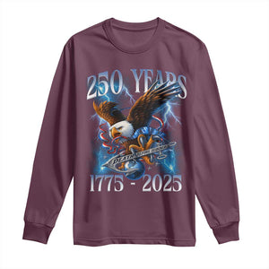 Marine Veteran 250th Anniversary Long Sleeve Shirt Eagle Patriotic Military Gift for Marines Veterans TS10 Maroon Print Your Wear