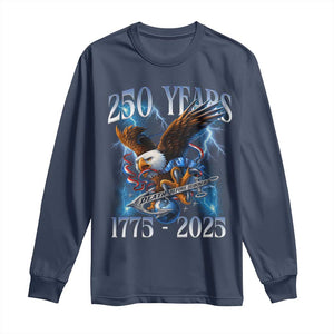 Marine Veteran 250th Anniversary Long Sleeve Shirt Eagle Patriotic Military Gift for Marines Veterans TS10 Navy Print Your Wear