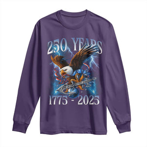 Marine Veteran 250th Anniversary Long Sleeve Shirt Eagle Patriotic Military Gift for Marines Veterans TS10 Purple Print Your Wear
