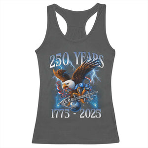 Marine Veteran 250th Anniversary Racerback Tank Top Eagle Patriotic Military Gift for Marines Veterans TS10 Dark Heather Print Your Wear