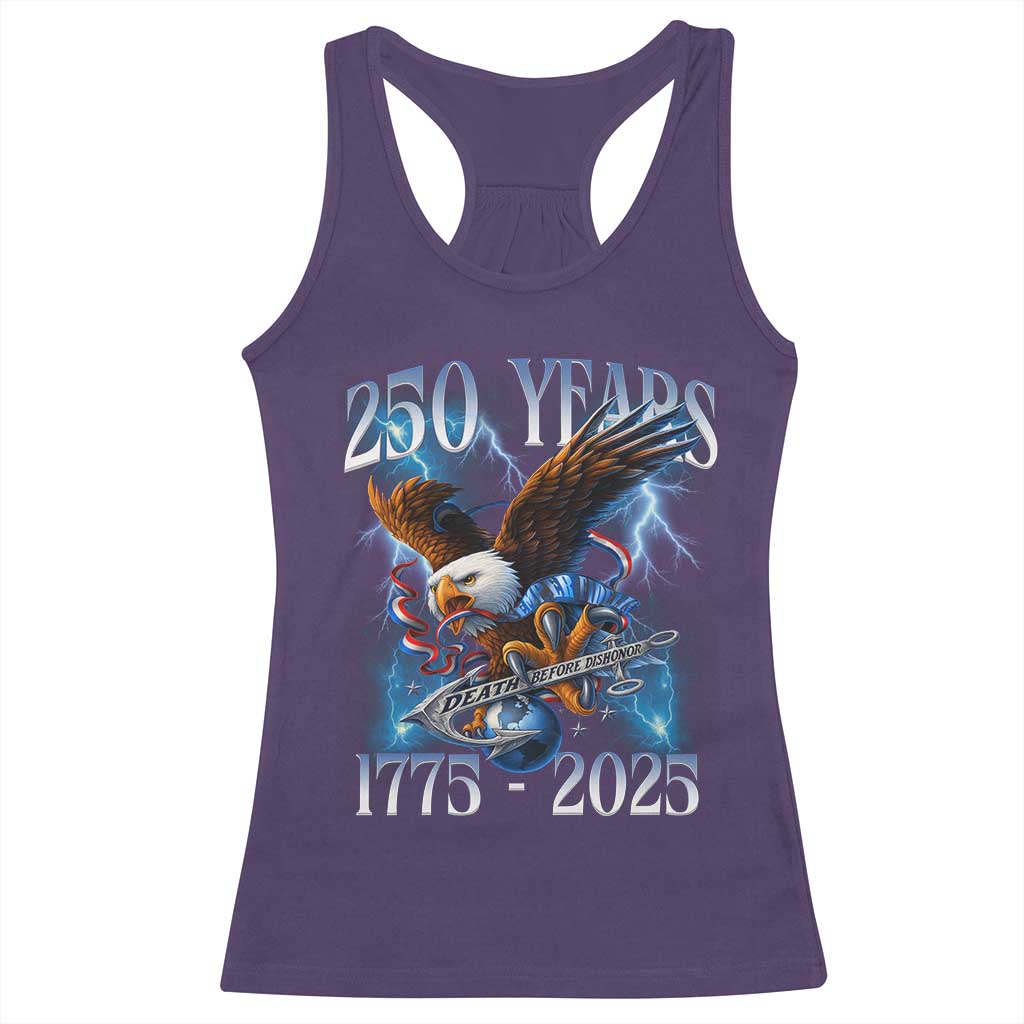 Marine Veteran 250th Anniversary Racerback Tank Top Eagle Patriotic Military Gift for Marines Veterans TS10 Purple Print Your Wear
