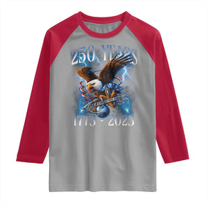 Marine Veteran 250th Anniversary Raglan Shirt Eagle Patriotic Military Gift for Marines Veterans TS10 Sport Gray Red Print Your Wear