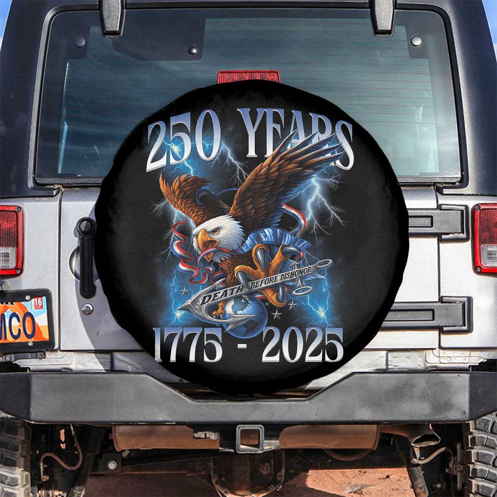 Marine Veteran 250th Anniversary Spare Tire Cover Eagle Patriotic Military Gift for Marines Veterans TS10 No hole Black Print Your Wear