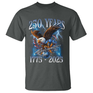 Marine Veteran 250th Anniversary T Shirt Eagle Patriotic Military Gift for Marines Veterans TS10 Dark Heather Print Your Wear