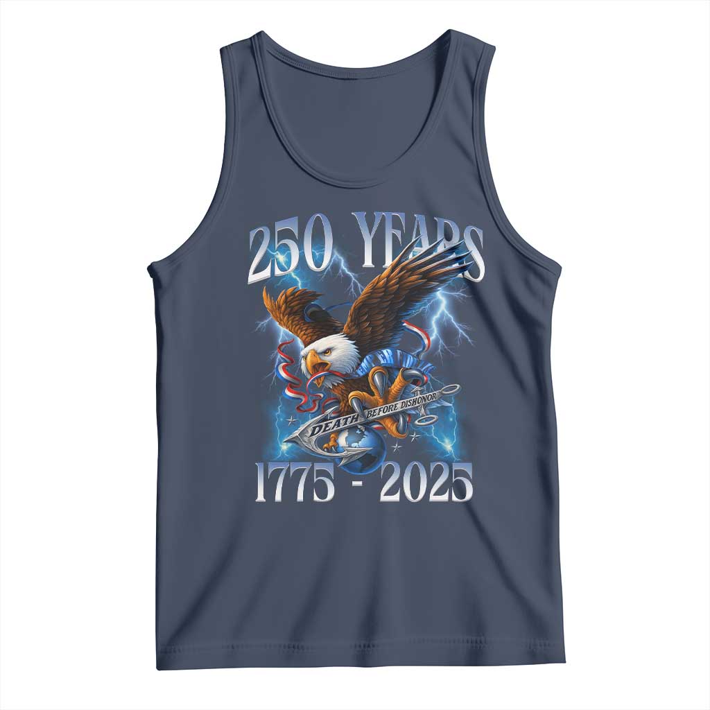 Marine Veteran 250th Anniversary Tank Top Eagle Patriotic Military Gift for Marines Veterans TS10 Navy Print Your Wear