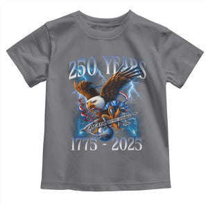 Marine Veteran 250th Anniversary Toddler T Shirt Eagle Patriotic Military Gift for Marines Veterans TS10 Charcoal Print Your Wear