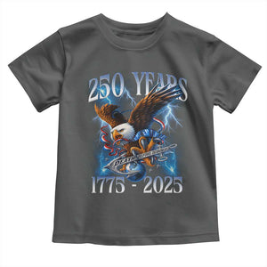 Marine Veteran 250th Anniversary Toddler T Shirt Eagle Patriotic Military Gift for Marines Veterans TS10 Dark Heather Print Your Wear