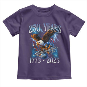 Marine Veteran 250th Anniversary Toddler T Shirt Eagle Patriotic Military Gift for Marines Veterans TS10 Purple Print Your Wear