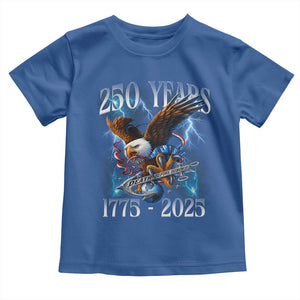 Marine Veteran 250th Anniversary Toddler T Shirt Eagle Patriotic Military Gift for Marines Veterans TS10 Royal Blue Print Your Wear