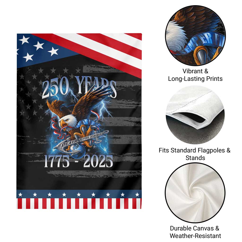 Marine Veteran 250th Anniversary Garden Flag Eagle Patriotic Military Gift for Marines Veterans TS10 Print Your Wear