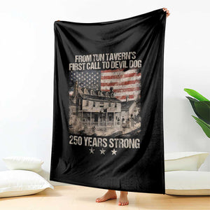 Tun Tavern 250th Anniversary Throw Blanket Patriotic Veteran Military Gift American Flag - Print Your Wear