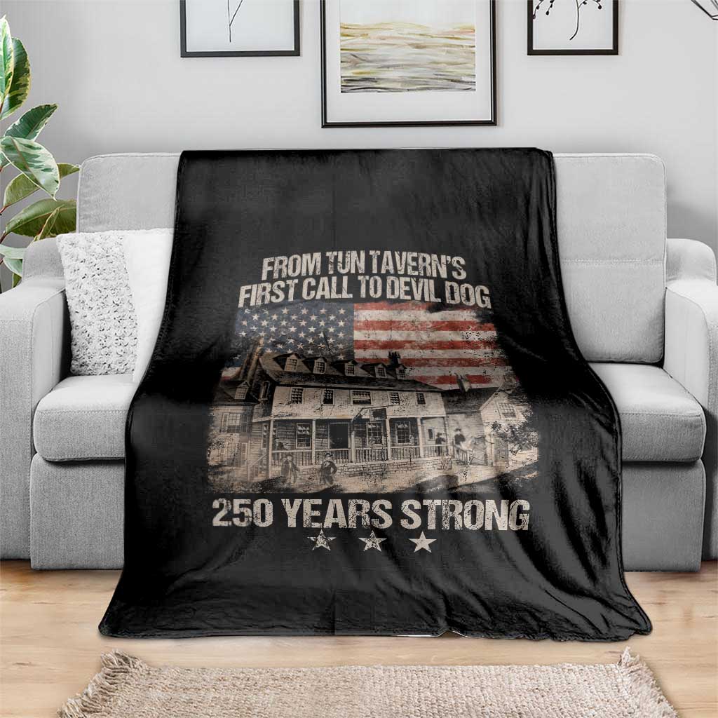 Tun Tavern 250th Anniversary Throw Blanket Patriotic Veteran Military Gift American Flag TS10 Print Your Wear