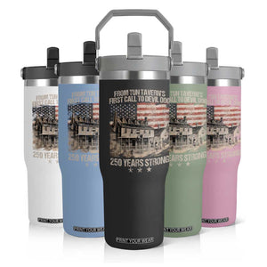 Tun Tavern 250th Anniversary Flip Straw Tumbler Patriotic Veteran Military Gift American Flag TS10 Print Your Wear
