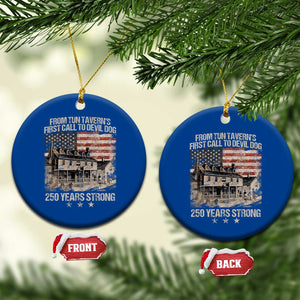 Tun Tavern 250th Anniversary Ceramic Ornament Patriotic Veteran Military Gift American Flag - Print Your Wear