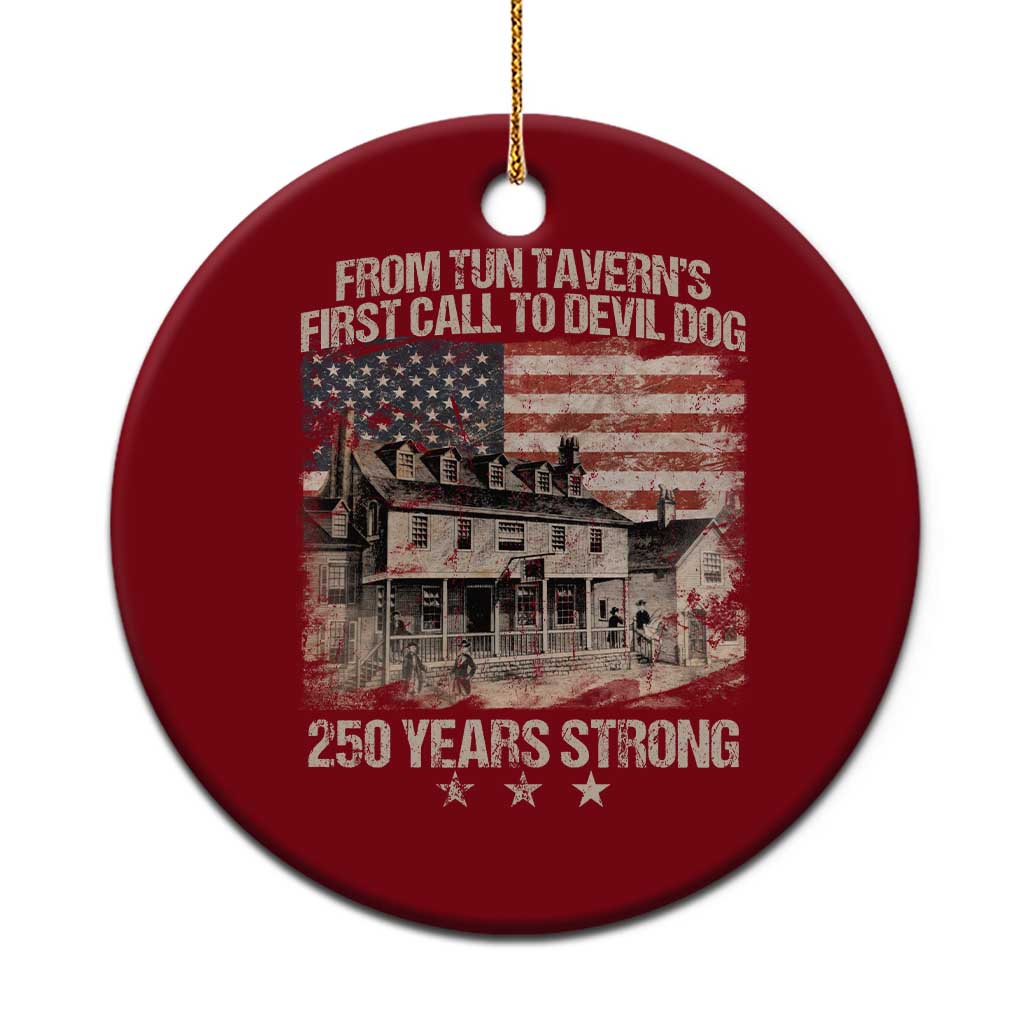 Tun Tavern 250th Anniversary Ceramic Ornament Patriotic Veteran Military Gift American Flag - Print Your Wear